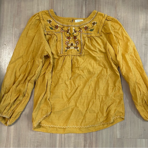 Max Studio Tops - Max Studio Golden Embroidered Blouse